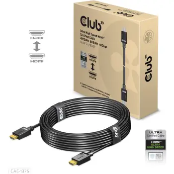 Kabllo HDMI Club3D 2.1 Ultra High Speed 5m, e zezë