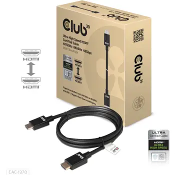 Kabllo HDMI Club3D Ultra High Speed 2.1, 1.5m, e zezë