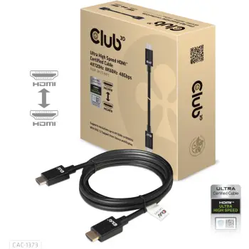 Kabllo HDMI Club3D Ultra High Speed 3m, 48Gbps, e zezë