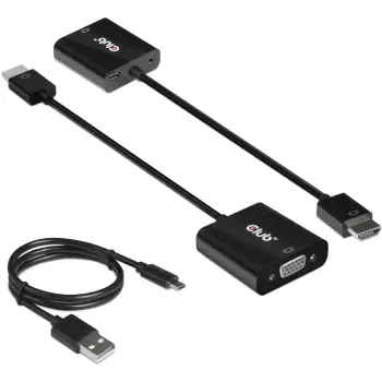 Adapter HDMI në VGA Club3D, 0.5m, me audio, i zi