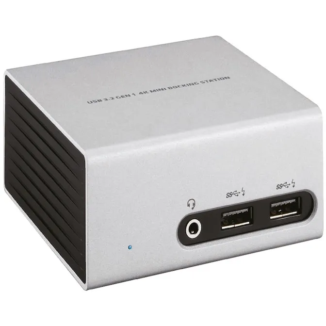Docking station Club3D USB 3.2 Gen 1, 4K, 4x USB3, HDMI, DVI, LAN, argjendtë/zi - 1