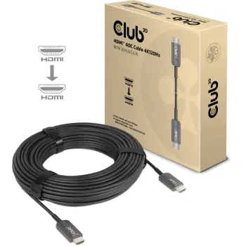 Kabllo HDMI Club3D 2.1, 20m, optik, 8K60Hz, e zezë