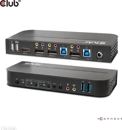 Switch KVM Club3D CSV-7210, 2x DisplayPort, 1x HDMI, 2xUSB, 4K60Hz, i zi - 3