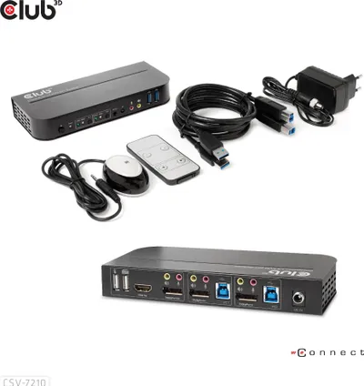 Switch KVM Club3D CSV-7210, 2x DisplayPort, 1x HDMI, 2xUSB, 4K60Hz, i zi - 5