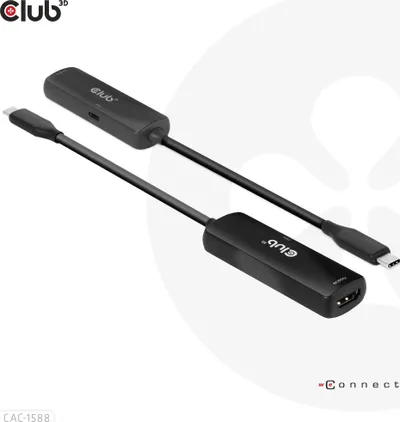 Adapter USB C në HDMI Club 3D CAC 1588, 8K 60Hz, 4K 120Hz, i zi - 2