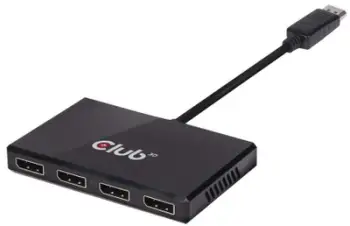 Hub DisplayPort Club3D SenseVision 1xDP në 4xDP, 0.13m, i zi