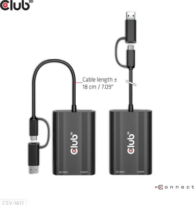Docking station Club 3D CSV-1611, USB-C USB-A, HDMI VGA, i zi - 2