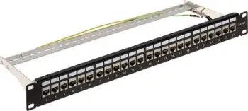 Panel për Switch Delta Patch 24x RJ-45, i zi