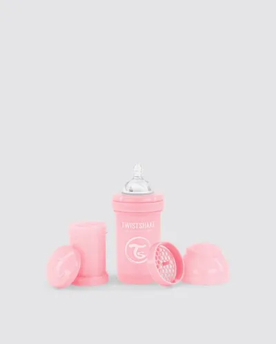 Shishe për bebe Twistshake Anti-Kolikë, 180ml, Rozë Pastel - 1
