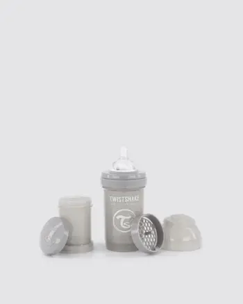 Shishe për bebe Twistshake Anti-Kolikë, 180ml, Hirtë Pastel
