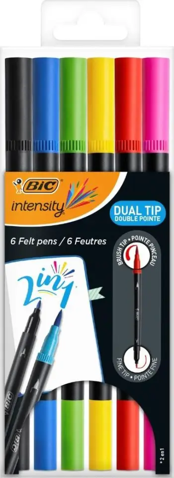 Markera BIC Intensity 2-anëshe, 6 ngjyra, i zi