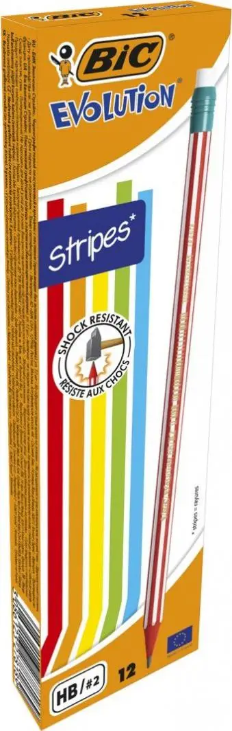 Lapsa me gomë Bic Evolution 646, HB, 12 copë