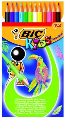 Ngjyra druri Bic Kids Tropicolors2, 12 copë