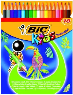 Set ngjyra BIC KIDS TROPICOLORS2, 18 copë