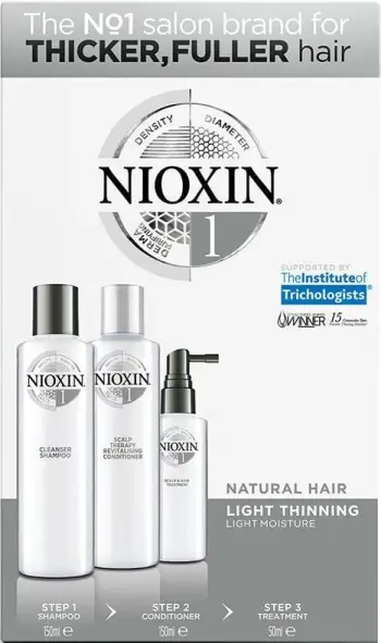 Set për flokë NIOXIN System 1 për femra, 150ml + 150ml + 50ml