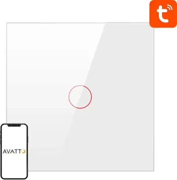 Çelës ndriçimi inteligjent Avatto ZigBee Single Light Switch 10A Tuya, me prekje, i bardhë