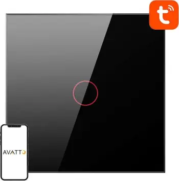 Ndërprerës i mençur dritash Avatto TS02-EU-B1, WiFi, 1 buton, i zi