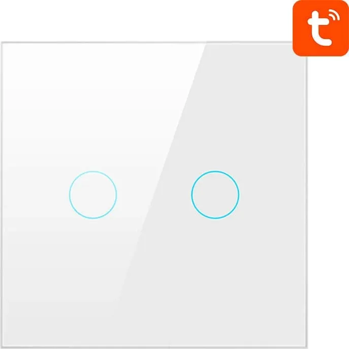 Switch i mençur Avatto ZTS02-EU-W2, 2 butona, ZigBee, i bardhë - 2