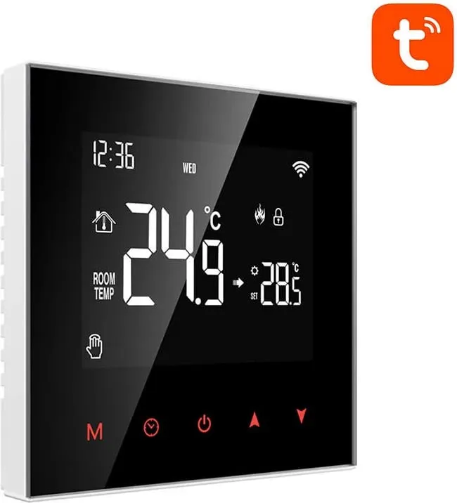 Termostat smart për bojler DHW, Avatto ZWT100 3A, ZigBee 3.0, me TUYA/Smart Life, AC 95-220V, i zi - 4