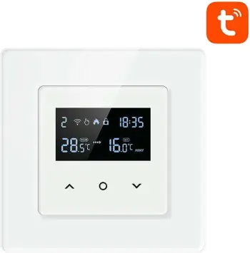 Termostat i mençur Avatto WT200-BH-3A-W, WiFi, kontroll për bojler dhe ngrohje, i bardhë