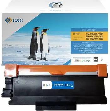 Toner G&amp;G Brother TN2220 TN2010, 2600 faqe, i zi