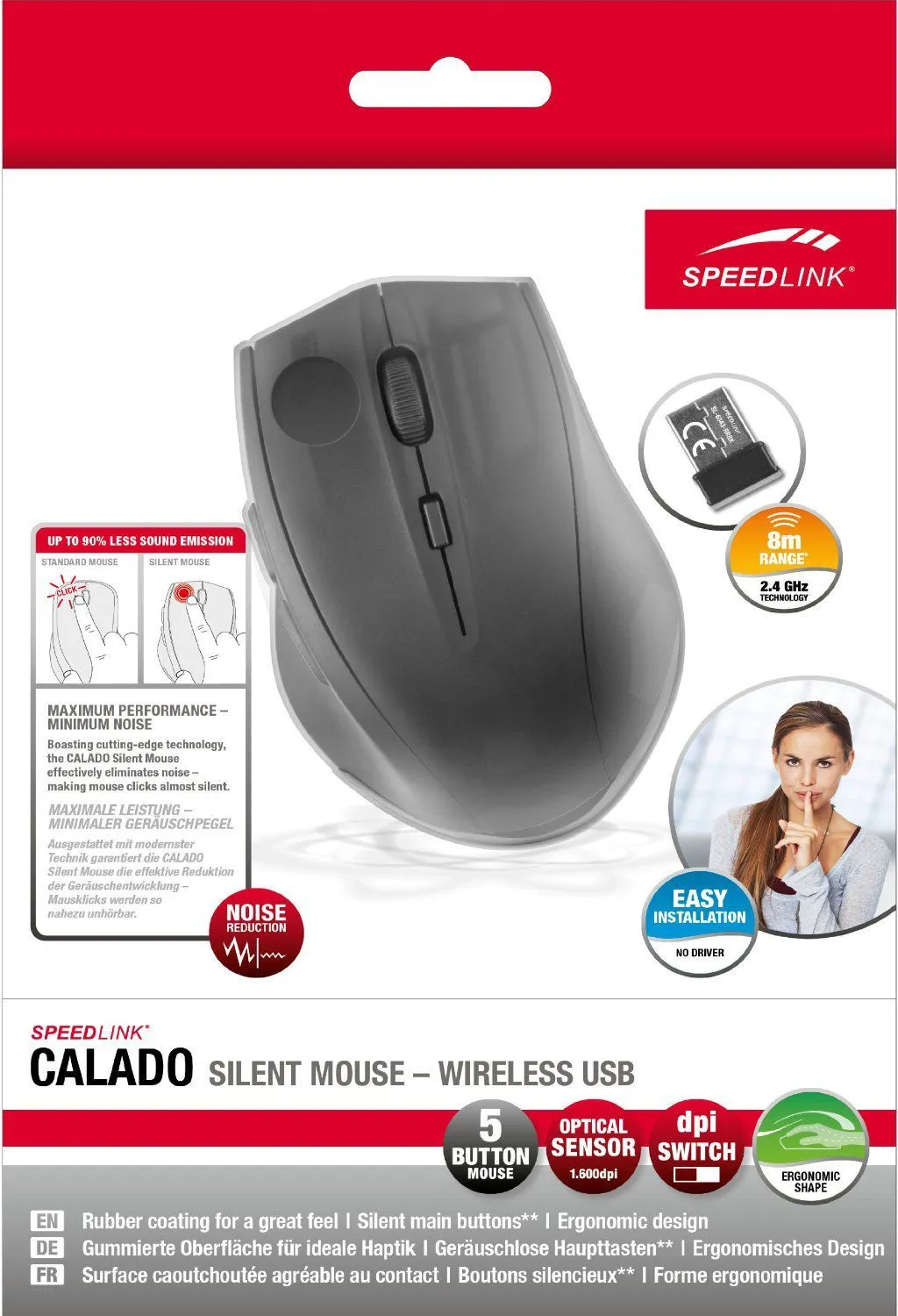 Maus Speedlink Calado, wireless, USB, Wi-Fi, i zi - 3