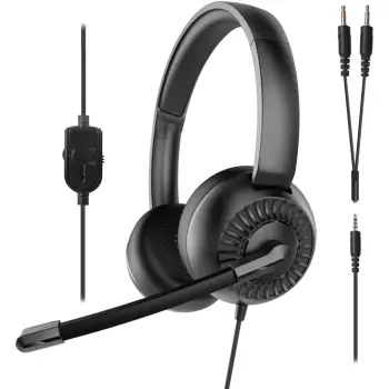 Kufje me kabllo Speedlink Office METIS. Y-Adapter. Stereo / E zezë