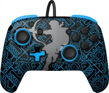 Kontroller PDP Rematch Zelda Sheikah Shoot Glow, me kabllo, i zi / i kaltër