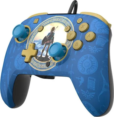 Kontroller PDP Rematch Zelda Hyrule, me kabllo, i kaltër / i artë - 1