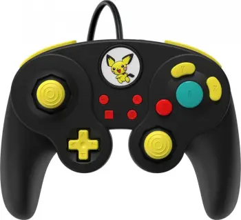 Kontroller PDP Fight Pro Super Smash Bros Pichu, me kabllo, i zi / i verdhë