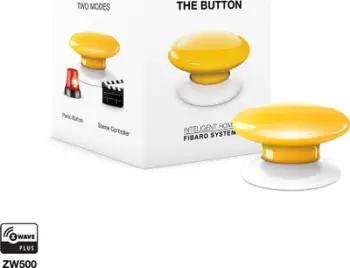 Buton paniku FIBARO The Button, Wireless, Verdhë