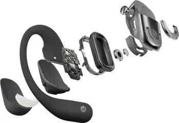 Kufje wireless SHOKZ OpenFit 2, ear-hook, për thirrje/muzikë/sport, e zezë