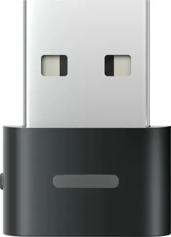 Dongle Shokz Loop110, USB A adapter, stabilizon dhe siguron lidhjen Bluetooth të kompjuterit, për kufje OpenComm Series, e zezë