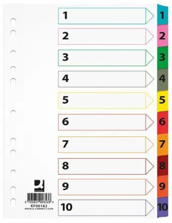 Ndarës kartoni Q-Connect Mylar, A4, 1-10