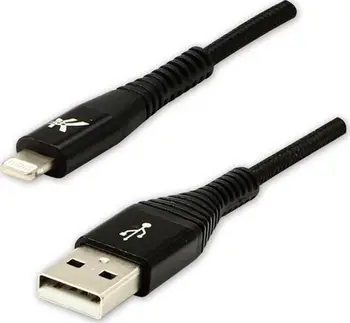 Kabllo USB Logo USB A në Lightning, 1 m, 2.4A, e zezë