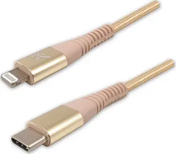 Kabllo USB Logo USB C në Lightning, 1 m, 5V 3A, gold
