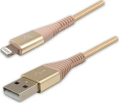 Kabllo Logo USB-A në Lightning, 2 m, MFi, gold - 1