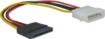 Kabllo Logo, Molex - SATA (24121), 0.2m, shumëngjyrëshe - 1