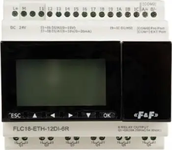 Kontroller i programueshëm F&amp;F FLC18-ETH-12DI-6R, 12 hyrje 6 dalje, Ethernet RS485 RS232