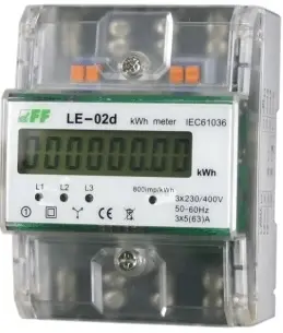 Matës trefazor i energjisë elektrike F & F, 63 A