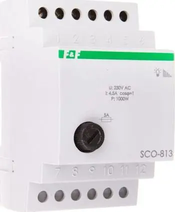 Dimmer me buton F&F, 1000 W, 4.5 A, 230 V AC, i hirtë