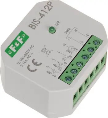 Rele bistabile F&amp;F BIS-412P, 2 qarqe, 230V, 16A