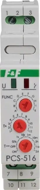 Rele kohore F&amp;F PCS-516DC, 0.1s deri 576 orë, 9–30V DC, gri