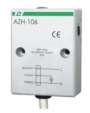 Sensor muzgu automatik F&F AZH-106, 16A, 230V, 2-1000lx, IP65