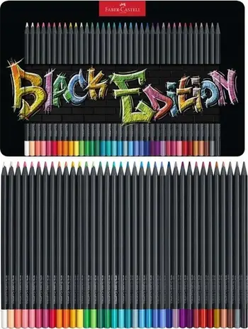Set lapsash ngjyrosës Faber-Castell Black Edition 36 copë, multikolor
