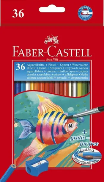 Set lapsa uji Faber-Castell Redline, 36 copë, me furçë, shumëngjyrësh