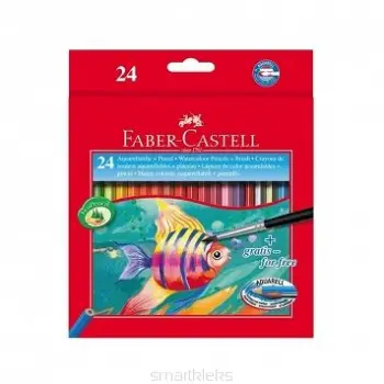 Set lapsa akuarel Faber Castell, 24 ngjyra, me penel, paketim kartoni