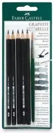 Set lapsash akuarel Faber Castell Graphite Aquarelle, 5 copë, HB deri 8B