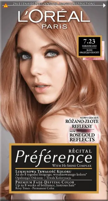Ngjyrë për flokë L'Oreal Paris Preference 7.23 Blond Opalescent-Golden për femra, 1 copë