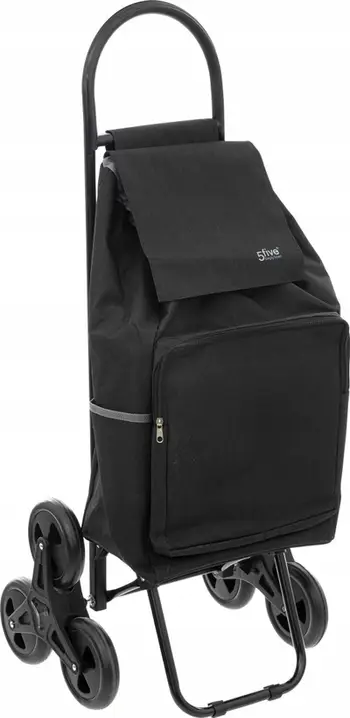 Karrocë pazarit 5five Shopping Bag on Wheels, 36L, poliester, e zezë